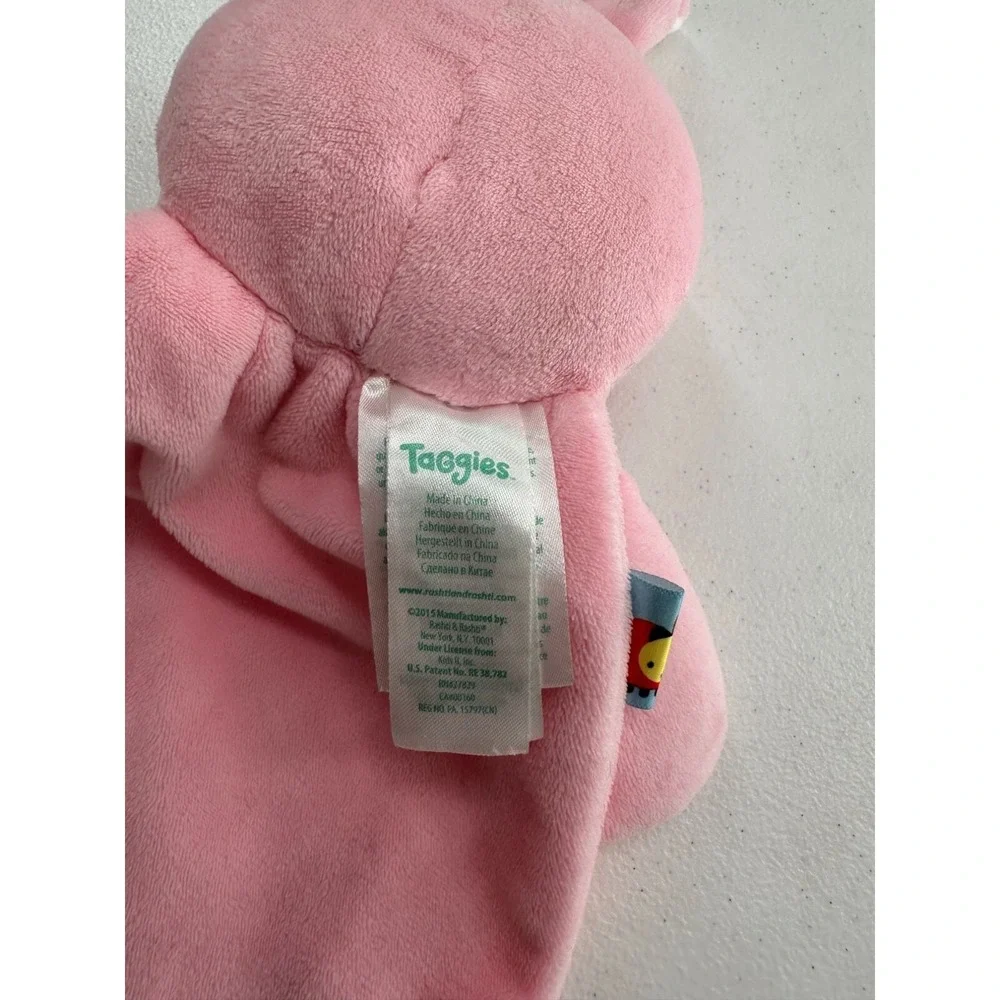 Taggies Pink Bunny Baby Lovey Security Blanket Textured Tags Soft Plush Easter‎